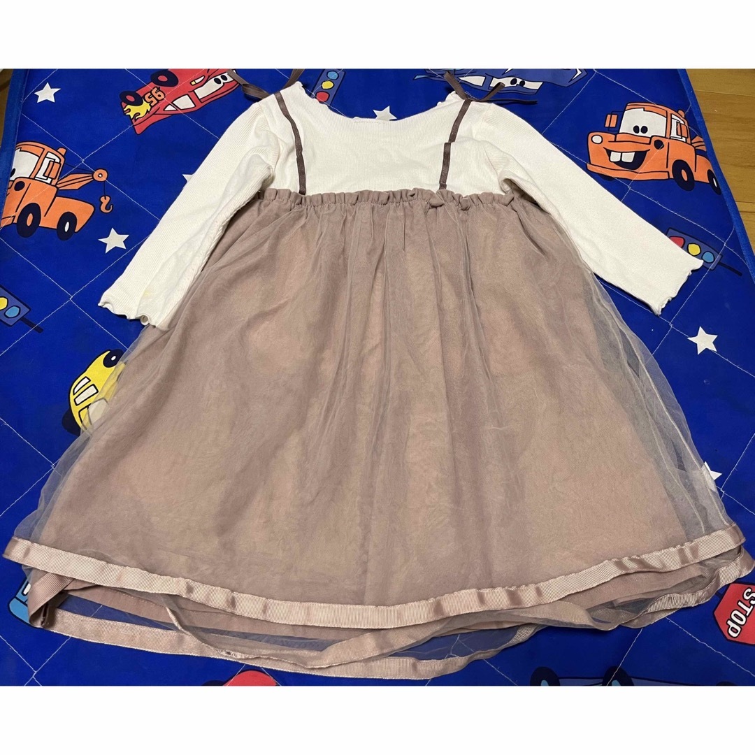 petit main(プティマイン)のプティマイン　チュールドッキングワンピース　100cm キッズ/ベビー/マタニティのキッズ服女の子用(90cm~)(ワンピース)の商品写真