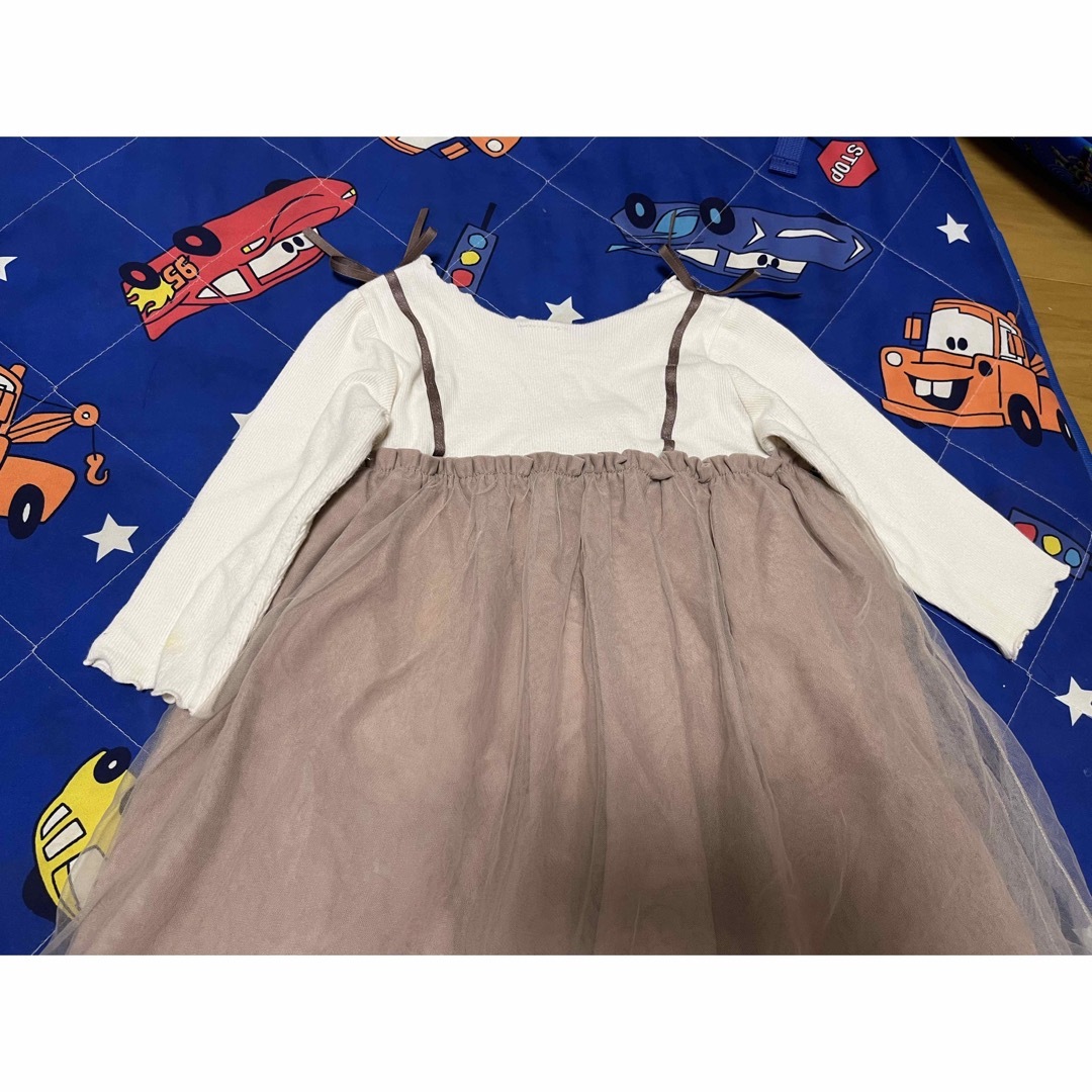 petit main(プティマイン)のプティマイン　チュールドッキングワンピース　100cm キッズ/ベビー/マタニティのキッズ服女の子用(90cm~)(ワンピース)の商品写真