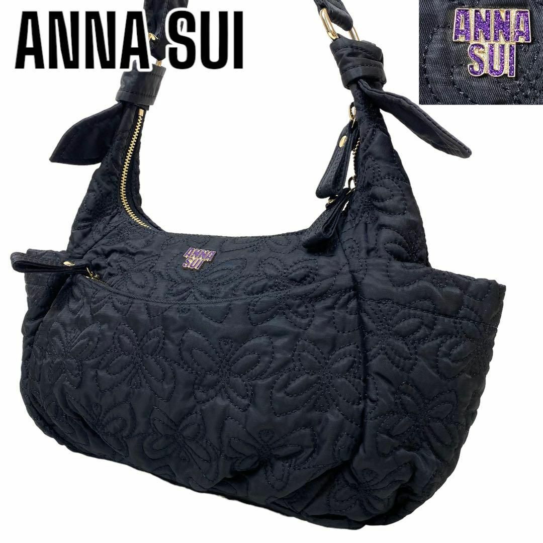 ANNA SUI - アナスイ ハンドバッグ トートバッグ キルティング 黒 ...