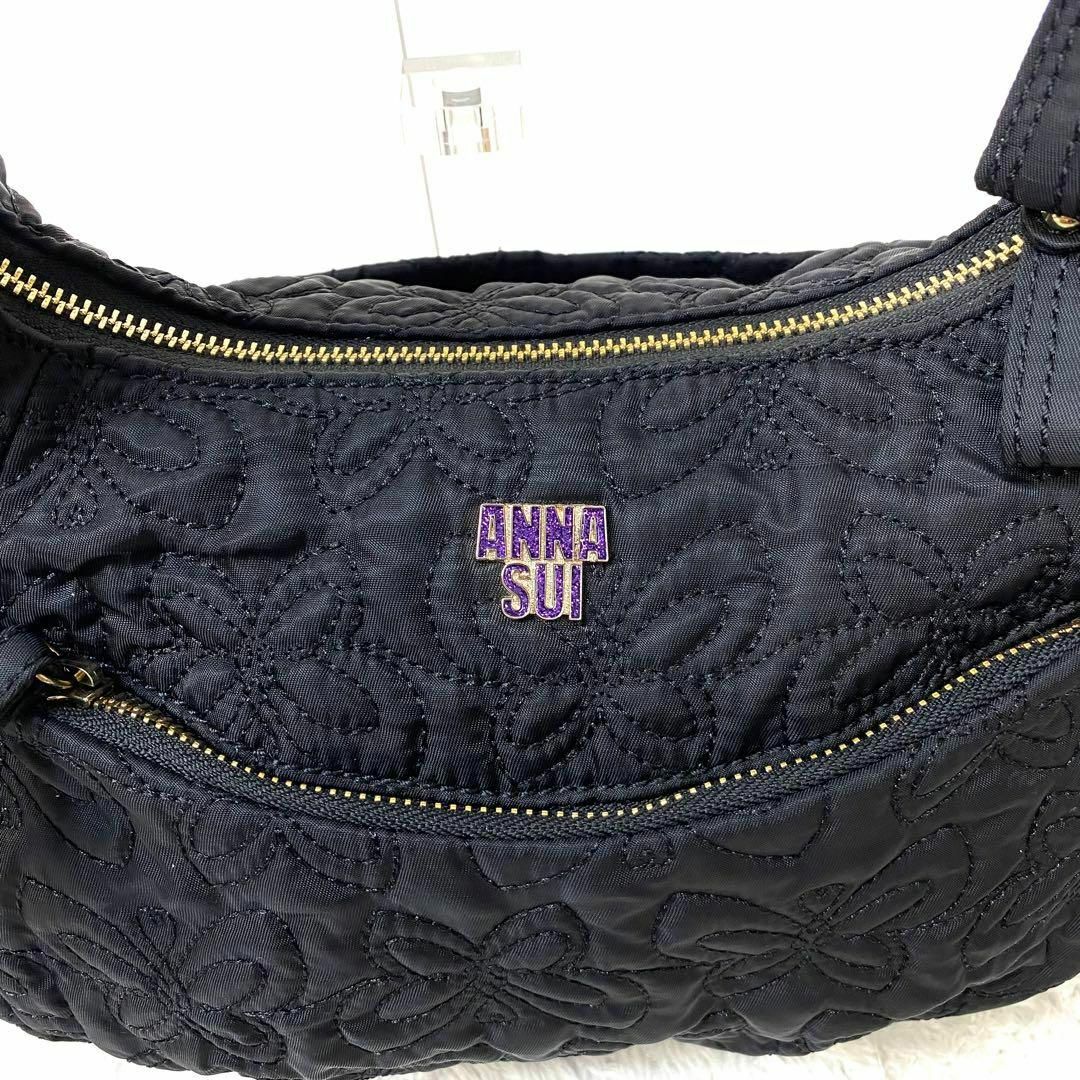 ANNA SUI(アナスイ)のアナスイ　ハンドバッグ　トートバッグ　キルティング　黒　ナイロン レディースのバッグ(トートバッグ)の商品写真