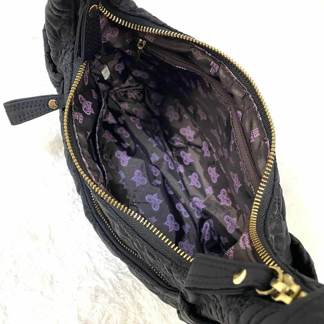 ANNA SUI(アナスイ)のアナスイ　ハンドバッグ　トートバッグ　キルティング　黒　ナイロン レディースのバッグ(トートバッグ)の商品写真