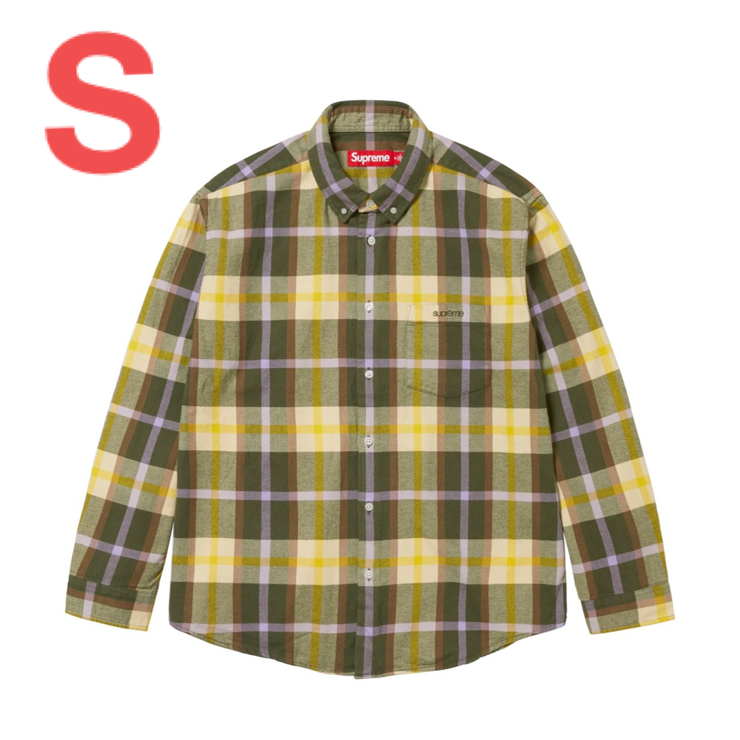 Supreme Plaid Flannel Shirt Sサイズ グリーン-