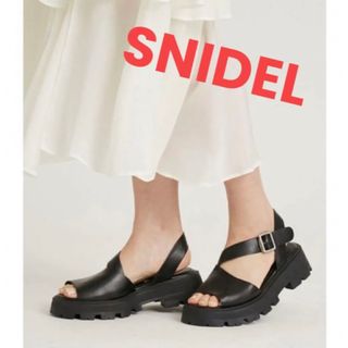 スナイデル(SNIDEL)の【未使用】SNIDEL  アンクルベルトサンダル 黒 22.5㎝  S(サンダル)