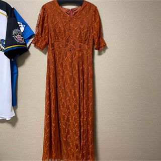 トッコクローゼット(TOCCO closet)のトッコクローゼット　ワンピース　結婚式　オレンジ　レース(ロングワンピース/マキシワンピース)