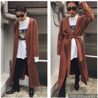 アメリヴィンテージ(Ameri VINTAGE)のAMERI★CORDUROY NO COLLAR JACKET税込22,330円(ロングコート)