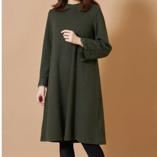 トッコクローゼット(TOCCO closet)のトッコクローゼット tocco closet 袖口レース カットソーワンピース(ひざ丈ワンピース)