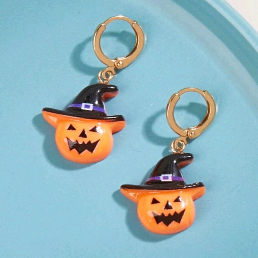 《新品》ハロウィン☆パンプキンドロップピアス イヤリング コスプレ パーティー レディースのアクセサリー(ピアス)の商品写真