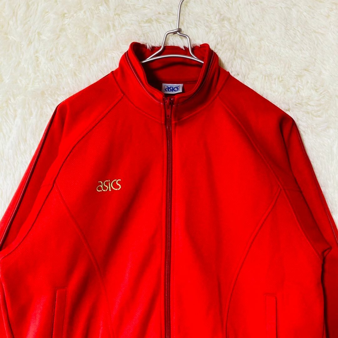 asics(アシックス)の美品 アシックス 90s トラックジャケット ジャージ 赤 レッド L メンズのトップス(ジャージ)の商品写真