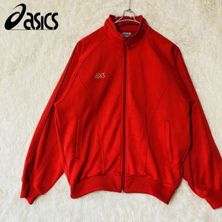 アシックス(asics)の美品 アシックス 90s トラックジャケット ジャージ 赤 レッド L(ジャージ)