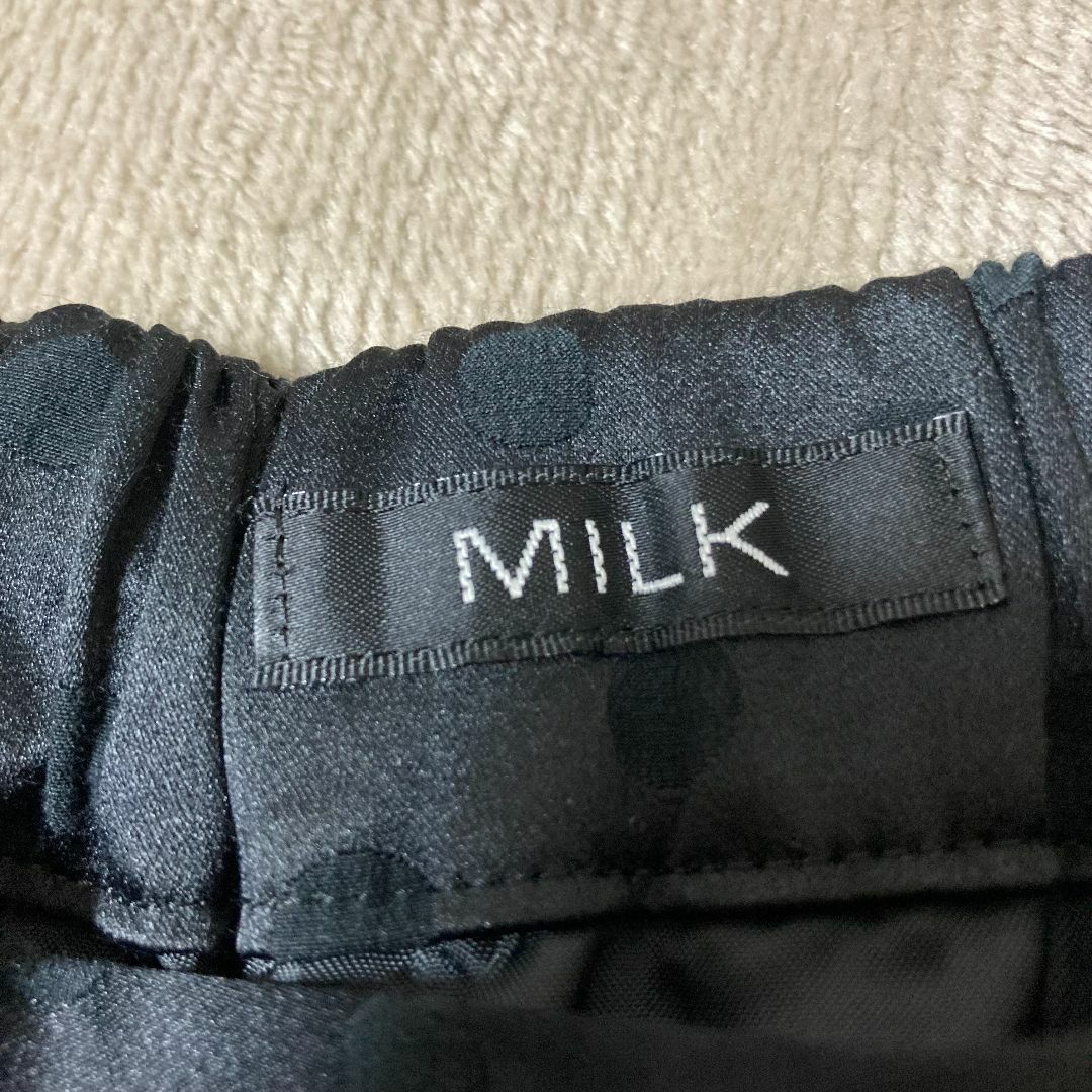 MILK(ミルク)のMILK　ドット柄×フリル　セレモニースカート　ブラック レディースのスカート(ミニスカート)の商品写真