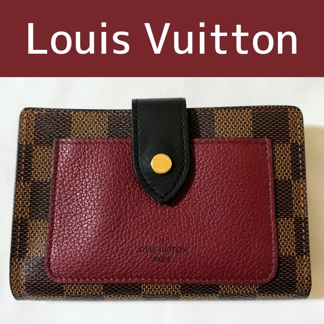 LOUIS VUITTON(ルイヴィトン)のルイ・ヴィトン   ダミエ ポルトフォイユ　ジュリエット ボルドー N60381 レディースのファッション小物(財布)の商品写真