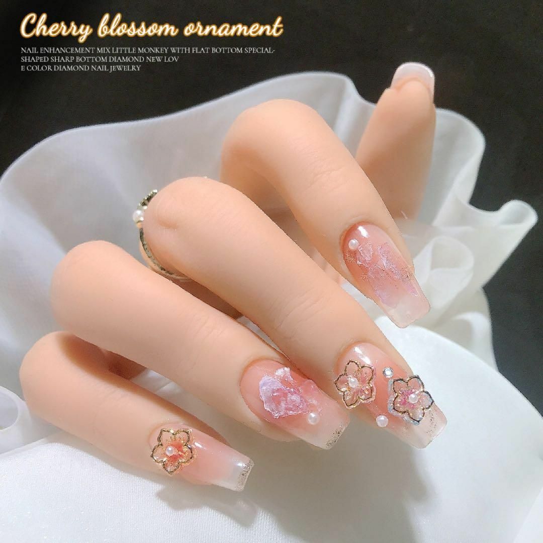 ランダムMIX】P808(10個)ネイルパーツ お花 和柄 桜 成人式 金の ランダムMIX】P808(10個)ネイルパーツ お花 和柄 桜 成人式 金の