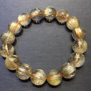 天然】タイチンルチルクオーツ ブレスレット 13mmの通販 by Rui|ラクマ