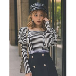 リップサービス(LIP SERVICE)の新品♡ 定価¥6,490♡リップサービス♡ヘムロゴパワショルTOPS♡MIX(カットソー(長袖/七分))