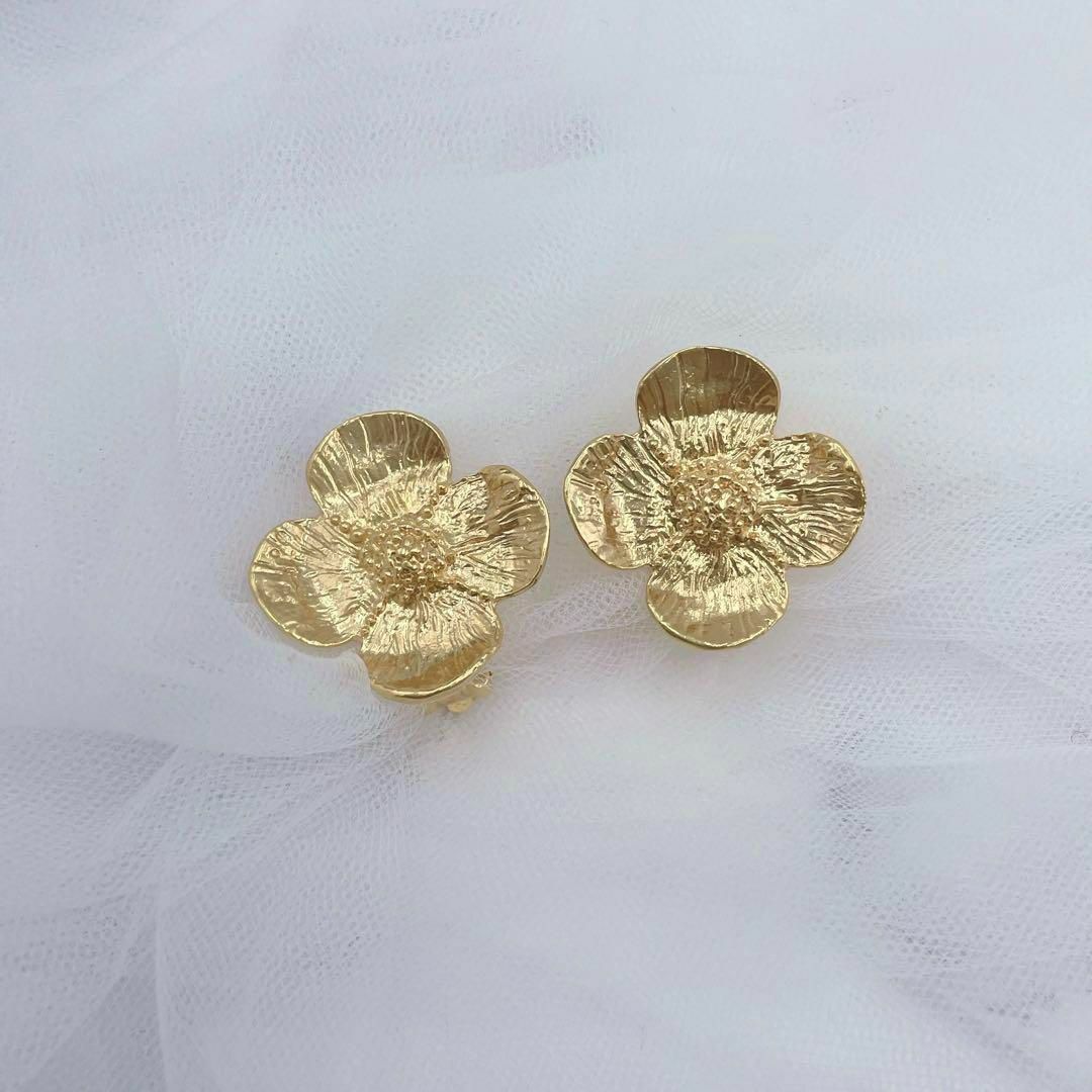 ✨希少美品✨イヴサンローラン フラワー イヤリング YSL 大ぶり ヴィンテージ