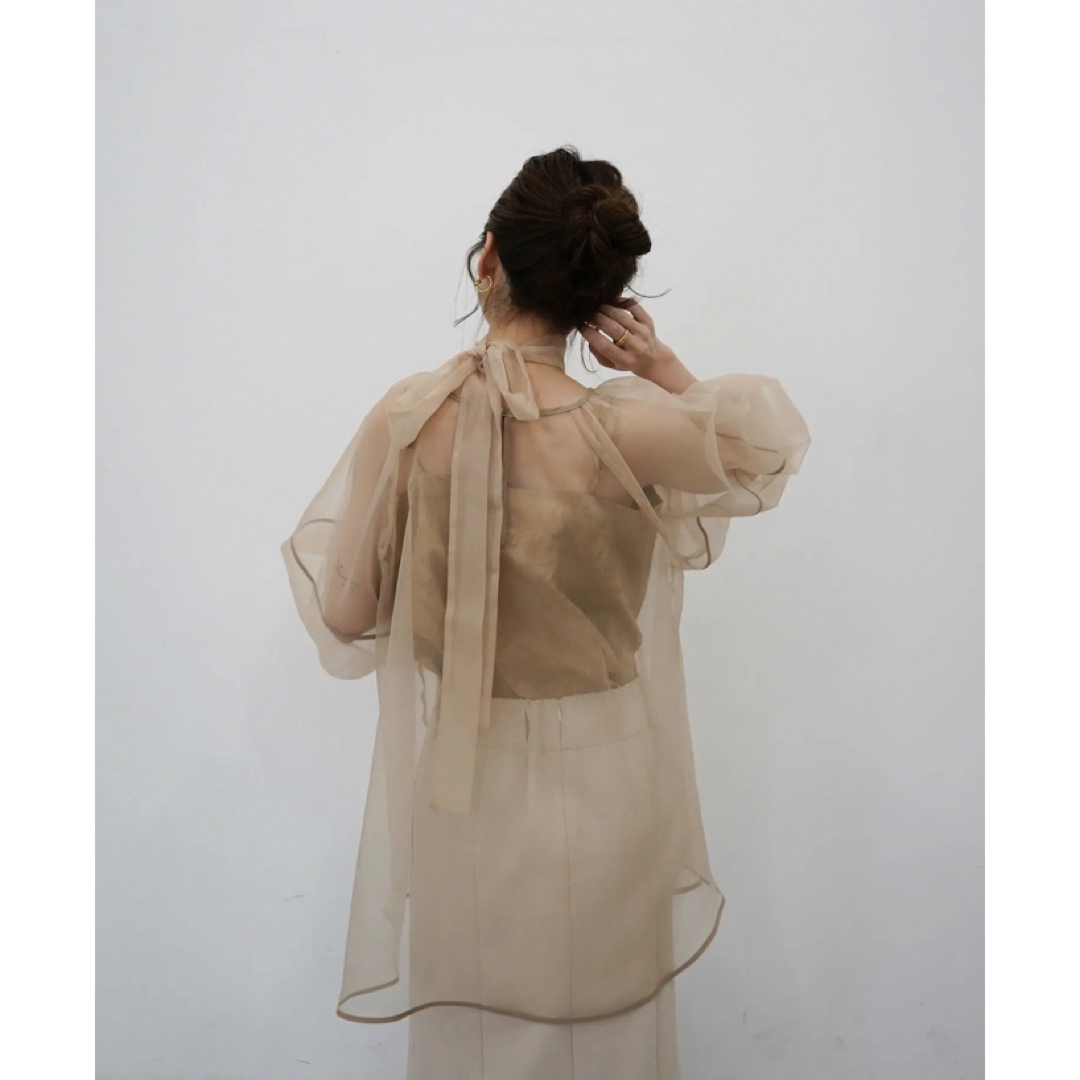 【美品】acka puffy sheer blouse