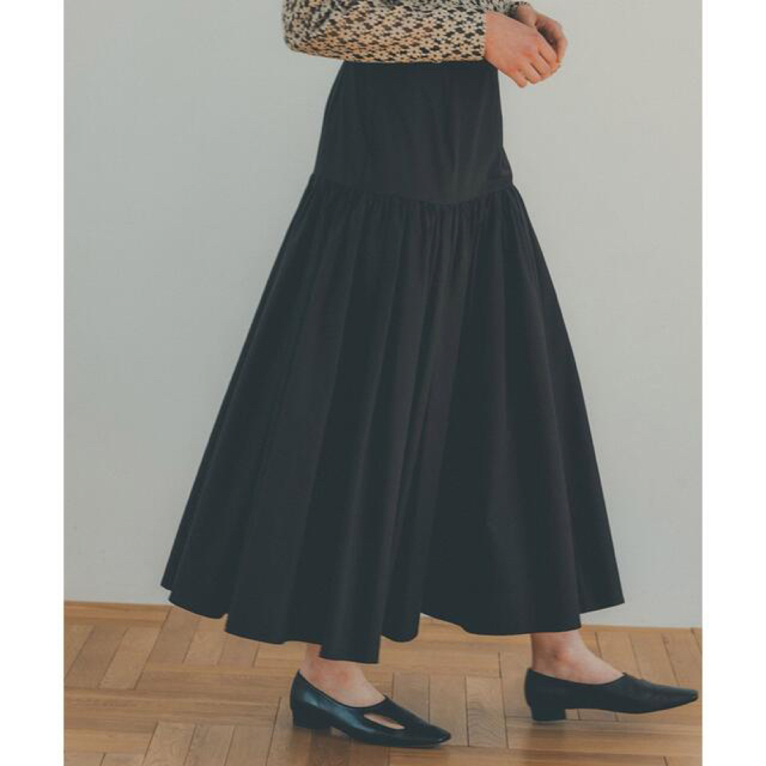 カラーブラックCLANE/クラネ　GATHER TIERED MAXI SKIRT 1