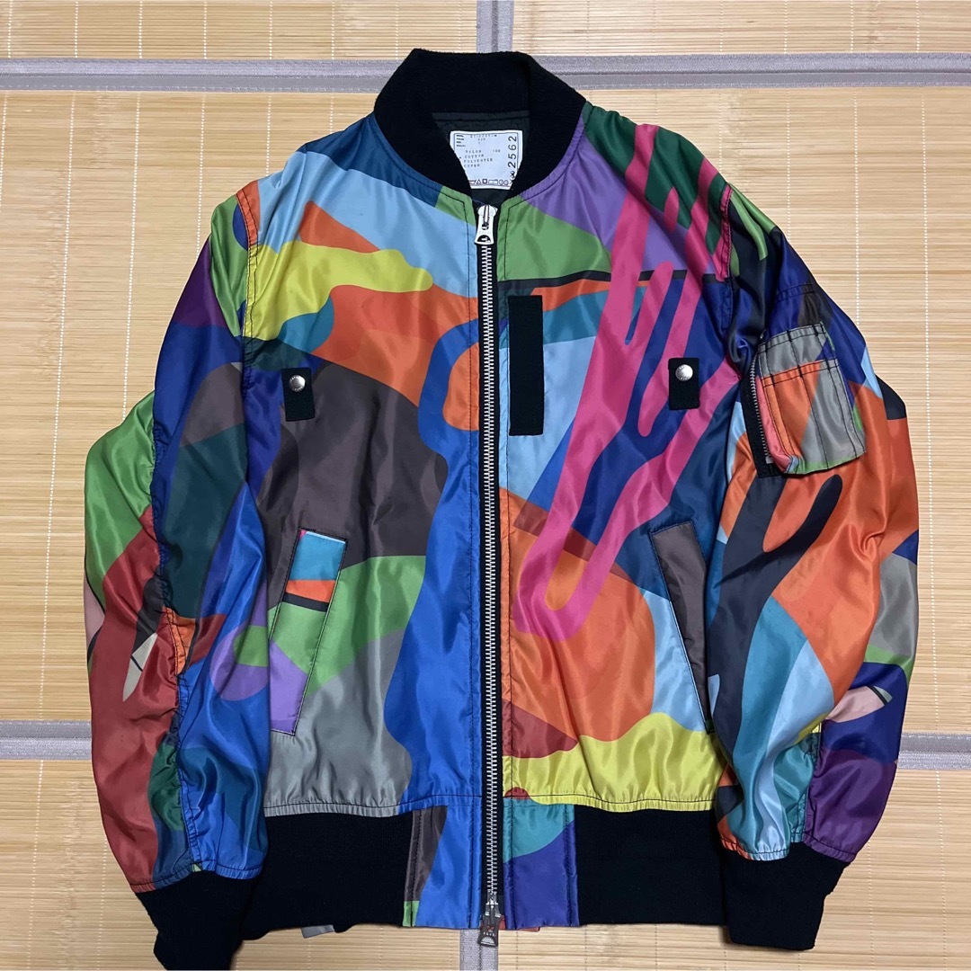 21aw Sacai KAWS MA-1 BLOUSON ジャケット MULTI - ジャケット/アウター