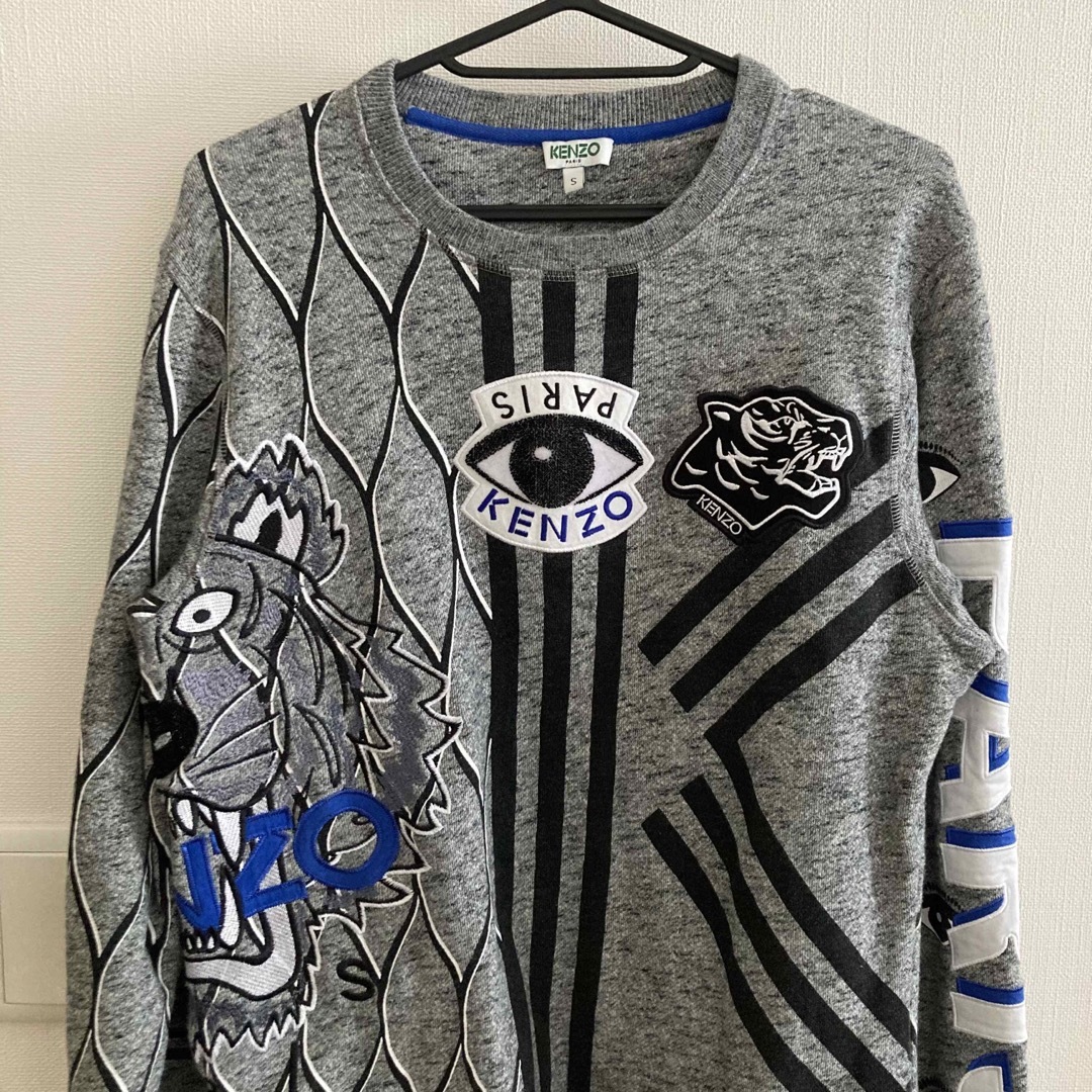 KENZO - KENZO◇美品◇タイガー×アイ×ブランドロゴ スウェット Sサイズ
