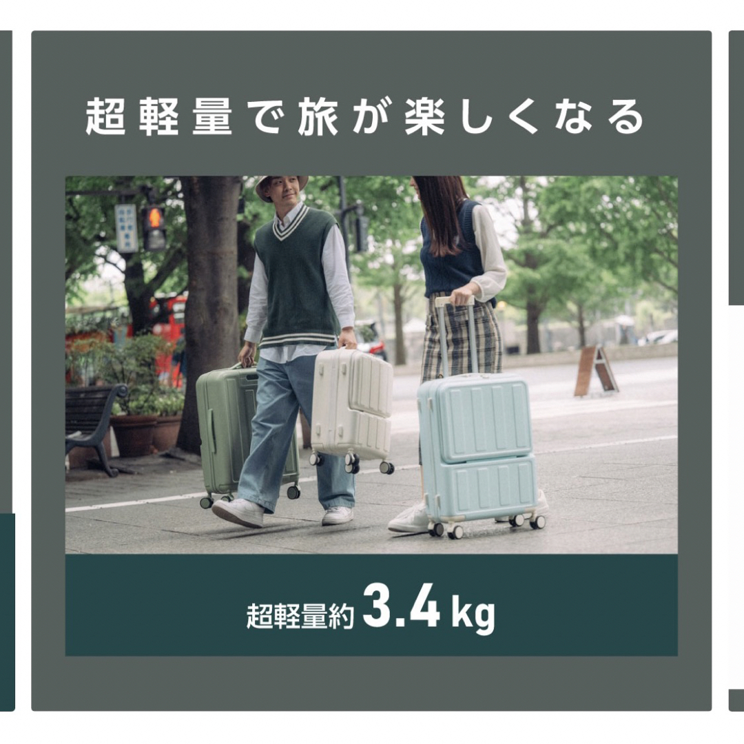 新品未使用】即購入 OK 機内持ち込みキャリーケース フロントオープン ...