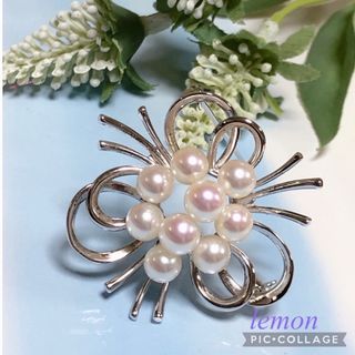 ミキモトブローチ✨ パール9粒⭐️コサージュモチーフ-