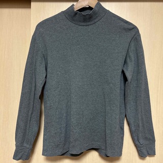 ユニクロ(UNIQLO)のUNIQLO  メンズ　ハイネック　シャツ　S   ダークグレー(Tシャツ/カットソー(七分/長袖))