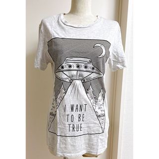 ベルシュカ(Bershka)のBershka ベルシュカ Tシャツ グレー UFO 杢グレー レトロ 古着(Tシャツ/カットソー(半袖/袖なし))