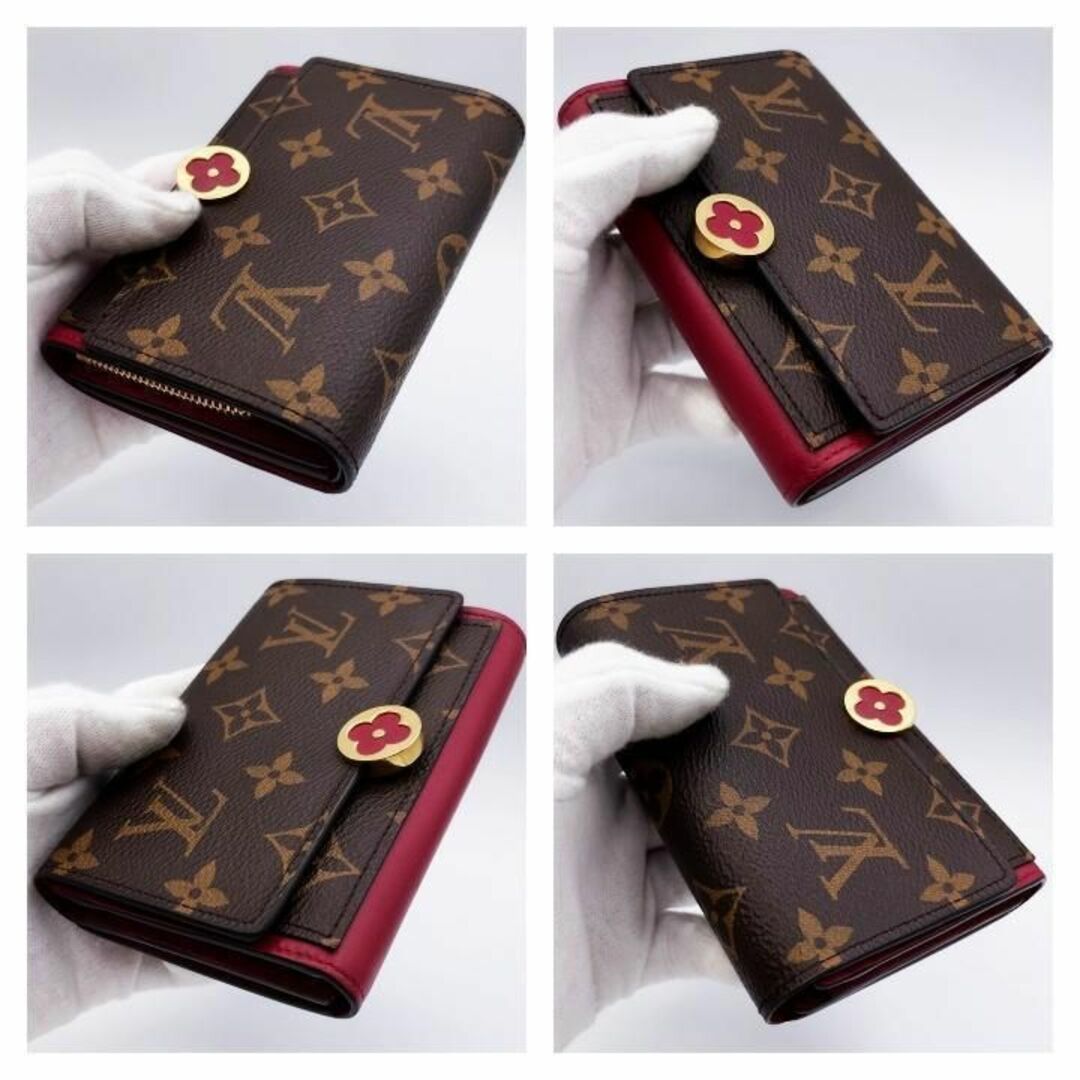 LOUIS VUITTON(ルイヴィトン)のフューシャカラーが可愛すぎ♪　ヴィトン財布　ポルトフォイユ　フロール　コンパクト レディースのファッション小物(財布)の商品写真