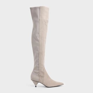 CHARLES & KEITH 23.5 サイハイブーツ ニーハイブーツ グレー
