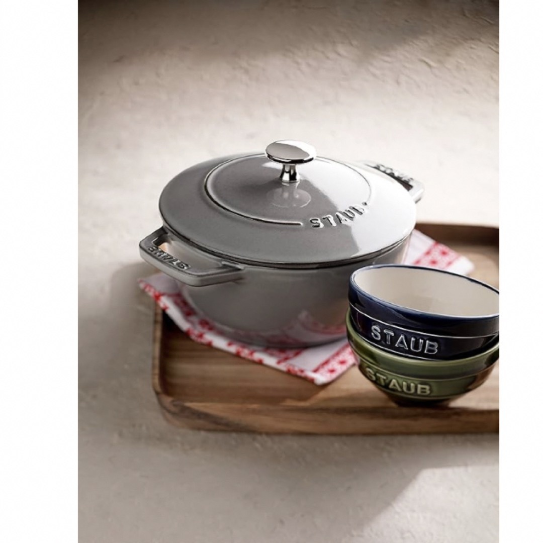 ストウブ staub ワナベM 美品 生涯保証 - 調理器具