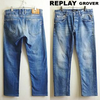 リプレイ(Replay)のリプレイ　GROVER　W84cm　強ストレッチ　スリムテーパードデニム　明藍(デニム/ジーンズ)