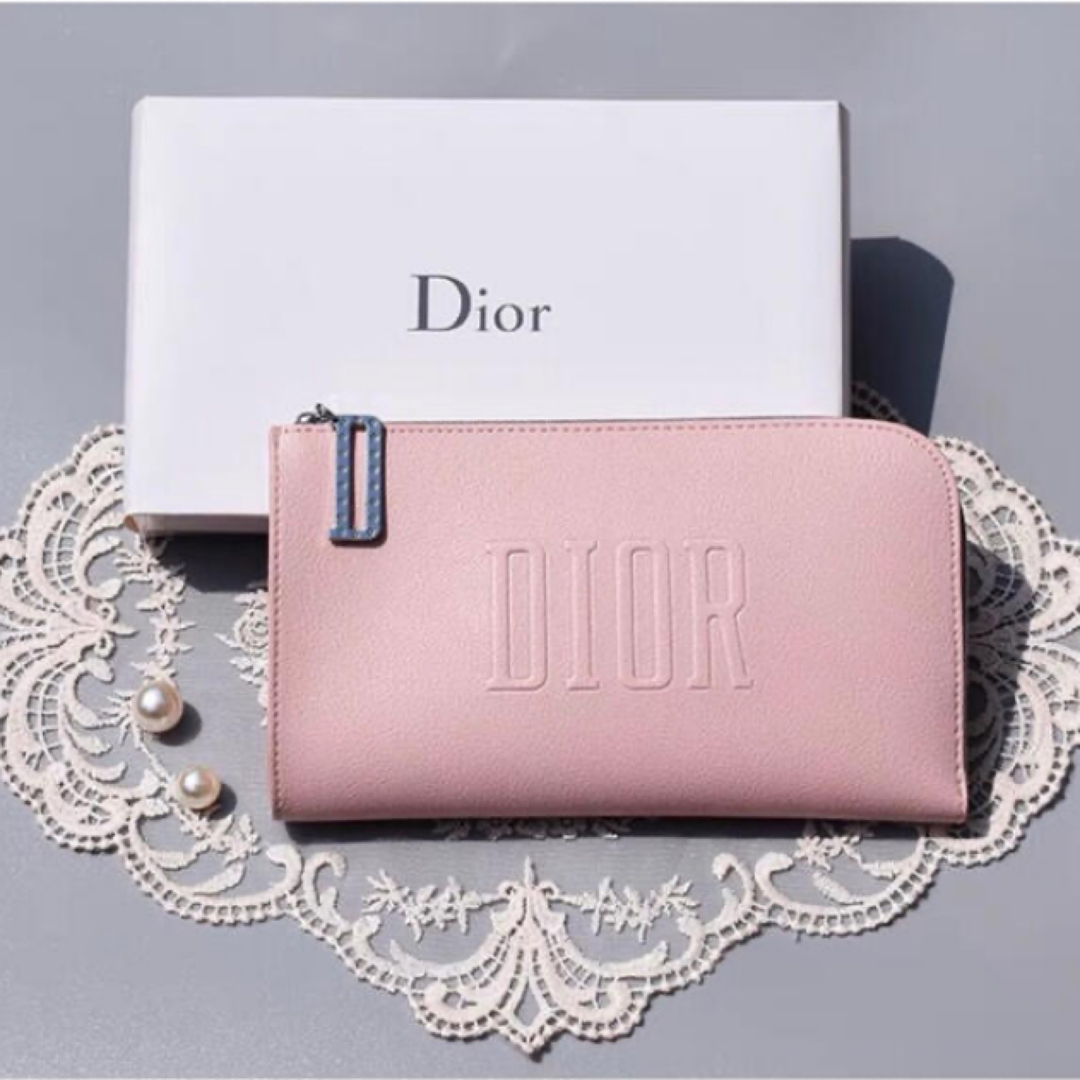 Christian Dior(クリスチャンディオール)のディオール　ノベルティ　L字　ポーチ　サクラ　ピンク レディースのファッション小物(ポーチ)の商品写真