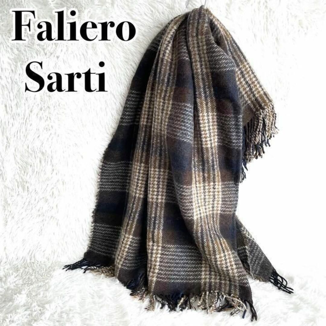 最高級『Faliero Sarti』大判 マフラー 羽織 ツイード ウールのサムネイル
