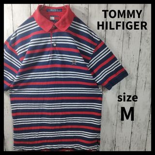 トミーヒルフィガー(TOMMY HILFIGER)の【TOMMY HILFIGER】ボーダー柄鹿子ポロシャツ　半袖　ゴルフ　テニス(ポロシャツ)