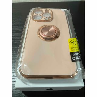  【iPhone 14 Pro】リング付きケース（Pink × Gold） (iPhoneケース)