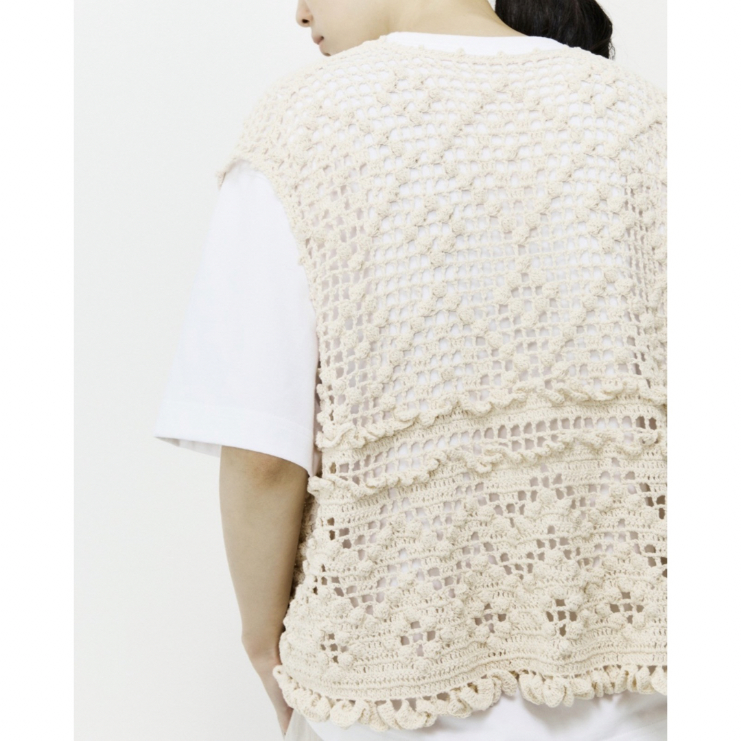 unfil　アンフィル　ベスト　hand-crochet cotton top