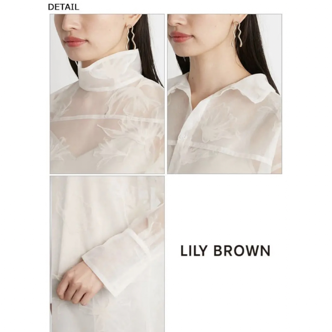 Lily Brown(リリーブラウン)のLily Brown フロッキーオーガンジーブラウス レディースのトップス(シャツ/ブラウス(長袖/七分))の商品写真