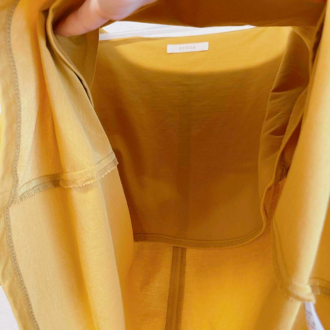 EPOCA(エポカ)の未使用♪　ボリューム袖が可愛い　スクエアネックカットソー　フリー　マスタード レディースのトップス(Tシャツ(半袖/袖なし))の商品写真
