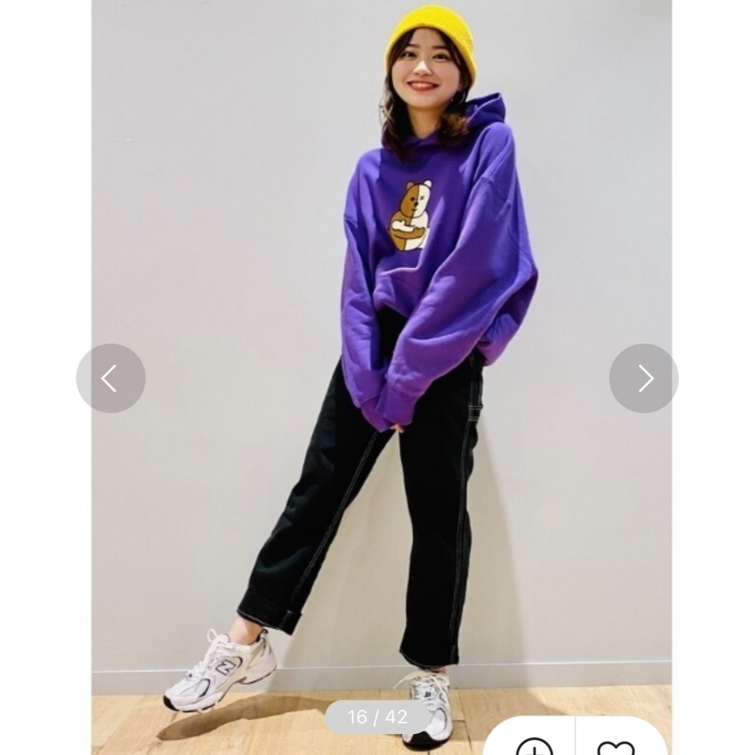 GAP(ギャップ)のGAP × Ken Lo グラフィックパーカー パープル ベアー クマ メンズのトップス(パーカー)の商品写真