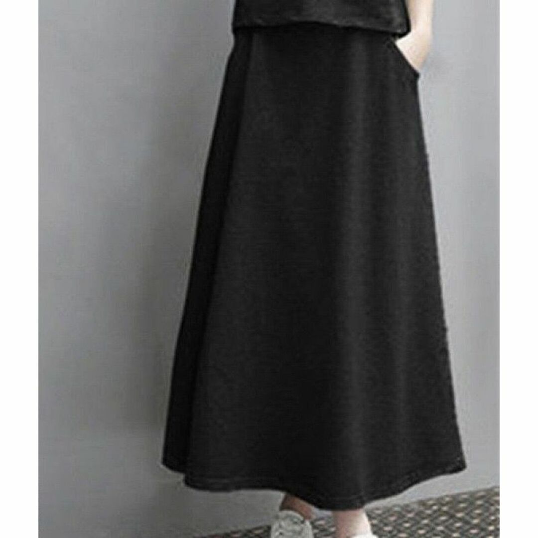スウェットセットアップ スウェット パーカー スカート 上下セット 黒 XL レディースのフォーマル/ドレス(その他ドレス)の商品写真