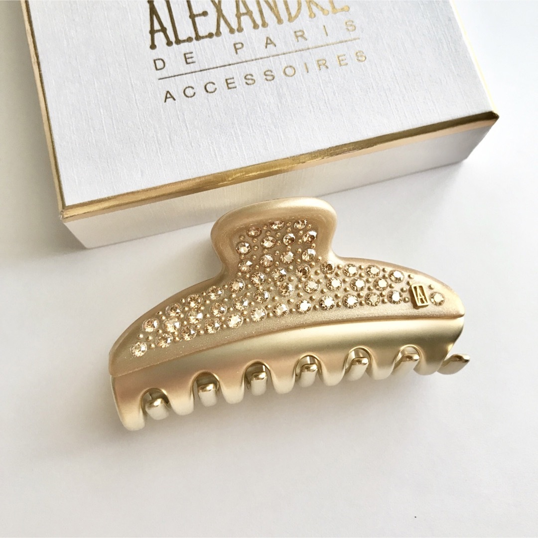 新品　ALEXANDRE DE PARIS ヘアクリップ M ゴールド　ベージュ