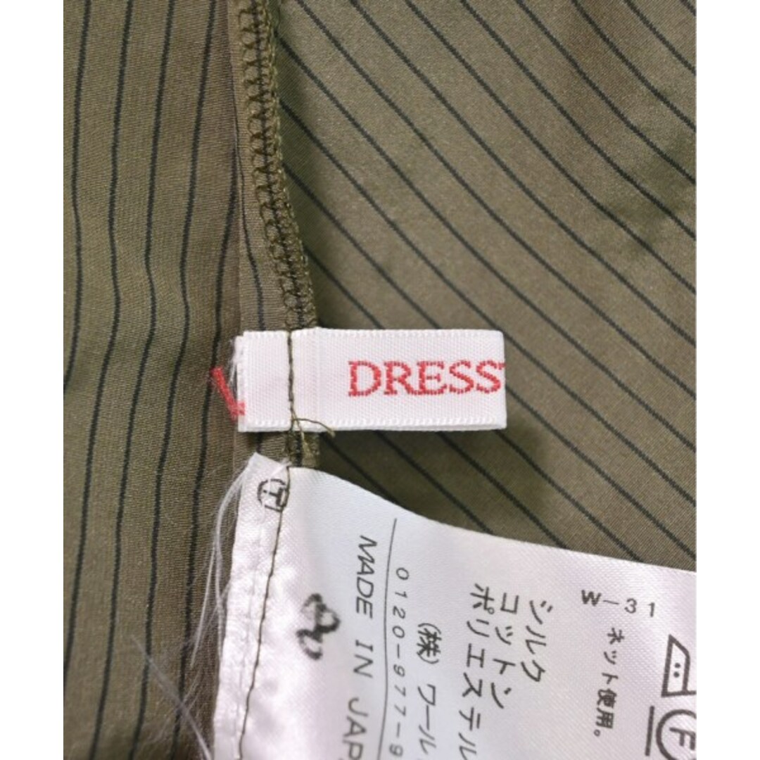 DRESSTERIOR(ドレステリア)のDRESSTERIOR ブラウス -(XL位) カーキx黒(ストライプ) 【古着】【中古】 レディースのトップス(シャツ/ブラウス(長袖/七分))の商品写真