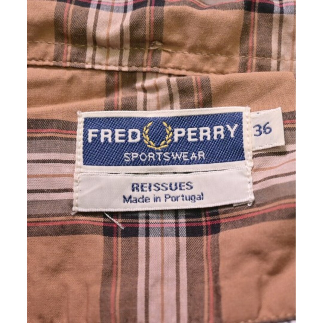 FRED PERRY(フレッドペリー)のFRED PERRY カジュアルシャツ 36(S位) 茶x白x黒等(チェック) 【古着】【中古】 レディースのトップス(シャツ/ブラウス(長袖/七分))の商品写真