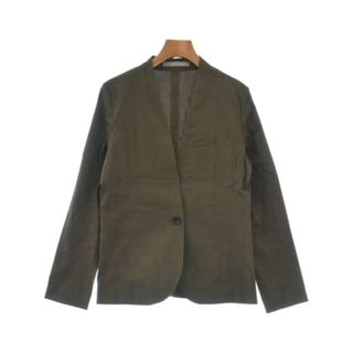 Theory luxe ノーカラージャケット 麻 リネン ストレッチ 36