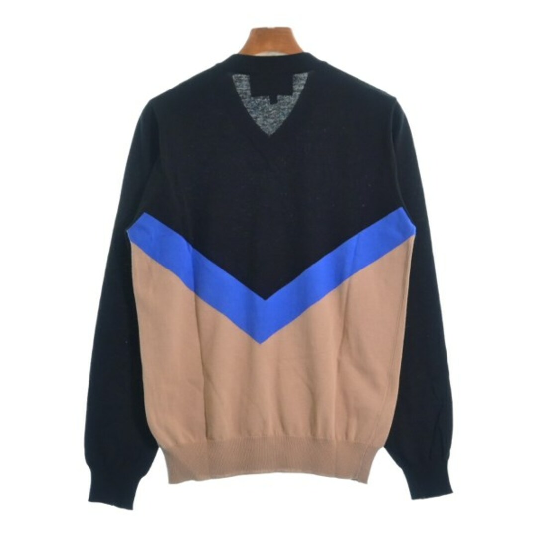 RAF SIMONS - RAF SIMONS ニット・セーター 38(S位) 黒x青xベージュ