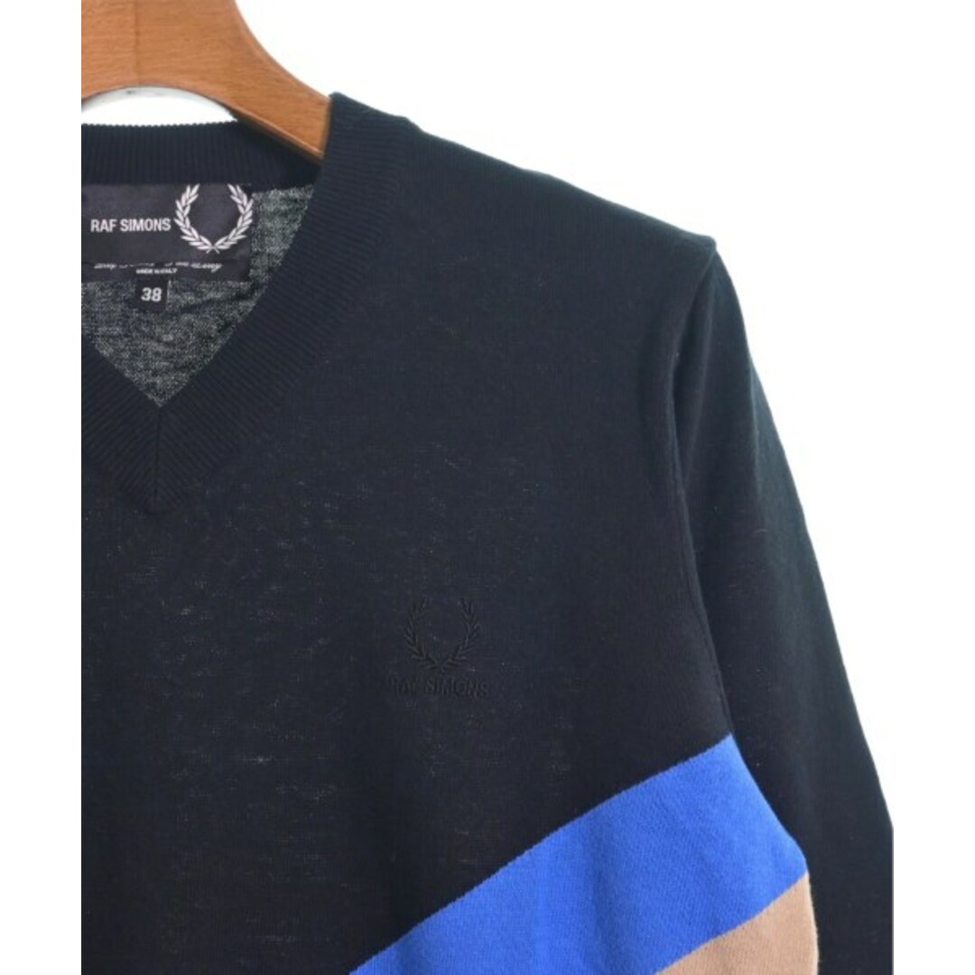 RAF SIMONS - RAF SIMONS ニット・セーター 38(S位) 黒x青xベージュ