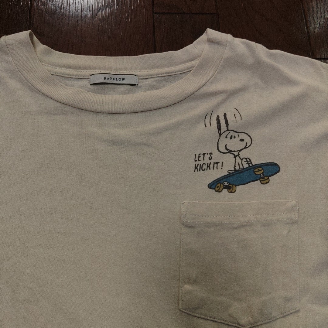 BAYFLOW(ベイフロー)のpeanuts BAYFLOW ロンT　長袖　ポケT　L　3　白　クリーム メンズのトップス(Tシャツ/カットソー(七分/長袖))の商品写真