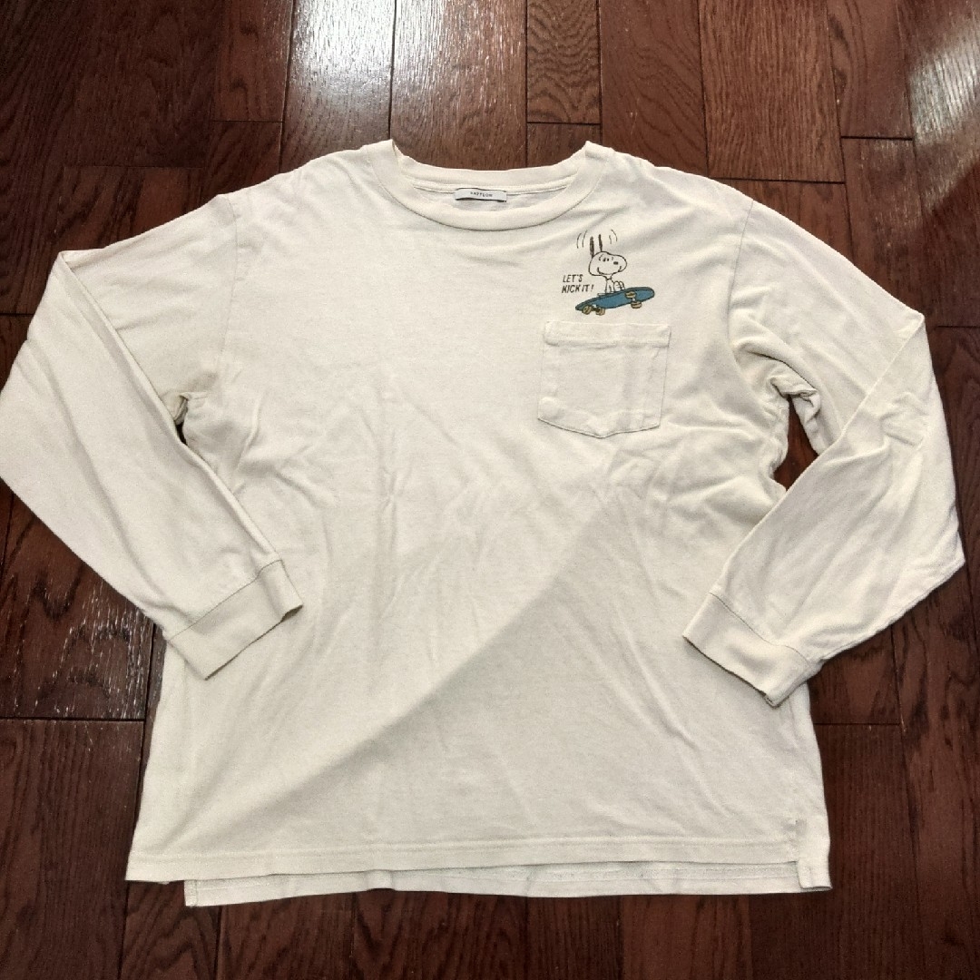 BAYFLOW(ベイフロー)のpeanuts BAYFLOW ロンT　長袖　ポケT　L　3　白　クリーム メンズのトップス(Tシャツ/カットソー(七分/長袖))の商品写真
