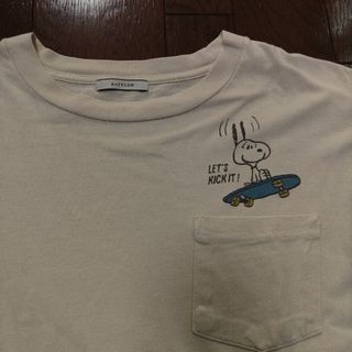 ベイフロー(BAYFLOW)のpeanuts BAYFLOW ロンT　長袖　ポケT　L　3　白　クリーム(Tシャツ/カットソー(七分/長袖))