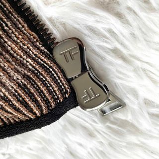 最高級『TOM FORD』ニット ジップアップ ジャケット レザー プリーツ